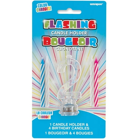 - Blinking Number 2 Cake Decoration and Candles, 5pc