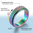 thumbnail image 3 of 3Pcs Stainless Steel Sand Blast Glitter Finish Rose Gold Silver Rainbow Color Fidget Ring Band Set, 3 of 8