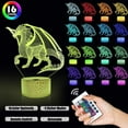 thumbnail image 4 of Children's LED Night Light, 3D Dragon Illusion Lamp for Bedroom Decor, Remote-Controlled 16-Color Changing, Perfect as a Christmas or Birthday Gift, 4 of 7