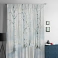 thumbnail image 5 of Christmas Tree Semi Sheer Curtains Drapes for Living Room, Bedroom, French Doors Window 45 Inches Long, White Xmas Snowflake Watercolor Rod Pocket Chiffon Curtain Drapery Voile Draperies Panel, 5 of 6