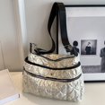 thumbnail image 2 of Bolso bandolera informal para mujer, bolso de costura de nailon para viaje de compras (beige), 2 of 4