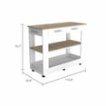 thumbnail image 4 of Light Oak and White Kitchen Island with Drawer Shelves and Casters, 4 of 7