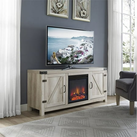 tv fireplace barn oak stand door