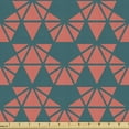 thumbnail image 1 of Abstract Fabric by the Yard, Simplistic Triangular Shapes Geometric Modern Style Ornaments, Decorative Upholstery Fabric for Chairs & Home Accents, Dark Teal and Salmon by Ambesonne, 1 of 5