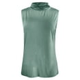 thumbnail image 5 of HUANBAI Women‘s Ribbed High Neck Sleeveless Tank Top Stretch Soft Comfort Fit Wear Solid Color Basic Shirt Basic Sleeveless Tank Tops, 5 of 5