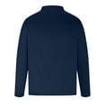 thumbnail image 3 of RXIRUCGD Mode Hommes Décontracté Haut Uni Manches Longues Col Rabattu Blouse Chemise, Marine, Taille : S, 3 of 4