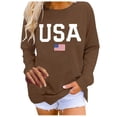 thumbnail image 1 of OUSITAID T-Shirts Graphiques Décontractés à Manches Longues pour Femmes, Col Rond, Chandails en Molleton, Pull-Over, Hauts pour Femmes, 1 of 6