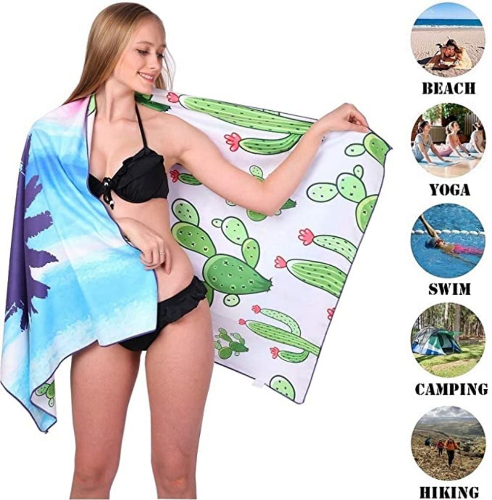 Growiner Beach Towel, Microfiber Beach Towel Oversized Quick Dry, Extra  Large 71'' x 36'' Travel Towel Sand Proof Beach Towel Lightweight Towels  for