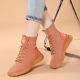 thumbnail image 2 of High Top Fashion Sneakers Ankle Boots for Women Casual Comfort Lace up Slip on Socks Walking Shoes, 2 of 5