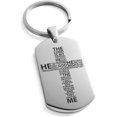 thumbnail image 2 of Tioneer Stainless Steel The Lord Is My Shekherd Psalm 23:1-4 Engraved Dog Tag Celtic Keychain, 2 of 3