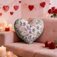 thumbnail image 4 of SLYNSHome Flower Printed Heart Pillows Love Heart Shaped Pillow Faux Rabbit Throw Pillows Home Decoration, 4 of 9