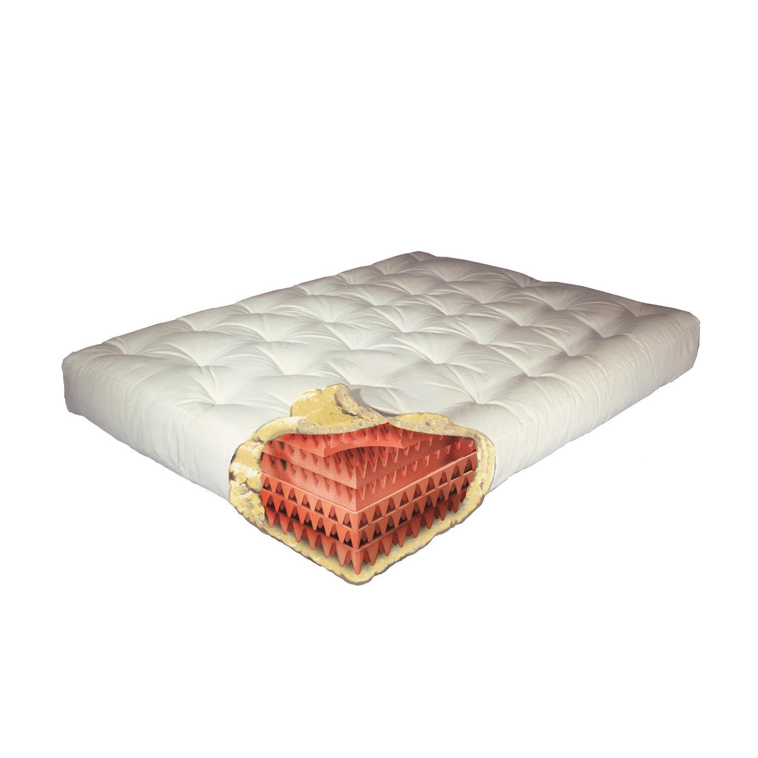 Homestock Medieval Majesty Chocolate Microfiber Futon Mattress 76x80x9 - King Size, Soft Surface, 9" Cotton and Foam, Spot Clean Only