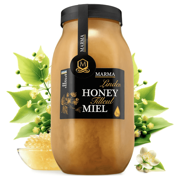 HONIGMA Marma Linden Honey |Natural | 100% Pure | Unpasteurized | Unfiltered | Natural Crystallization | 1kg/2.2lbs