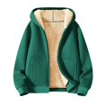 thumbnail image 3 of Womens Sherpa Lined Hoodie Thick Fleece Zip Up Winter Warm Comfy Oversized Hooded Sweatshirt Jacket with Pockets, 3 of 6