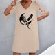 thumbnail image 3 of Vestidos de manga corta con hombros descubiertos y encaje con cuello en V estampado sexy de verano para mujer Fridja bnh5433, 3 of 8