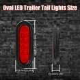 2 Pcs 6" Oval Red 10LED Trailer Lights, Super Bright Stop Tail Turn
