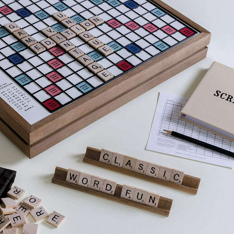 WS Game Company Scrabble Deluxe Vintage Edition with Rotating Game