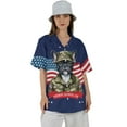 thumbnail image 4 of Happy Father's Day Honoring Veterans French Bulldog in Army Uniform Hawaiian Shirt Breathable Summer Unisex Merch Dog Lover Gifts - 13007, 4 of 6