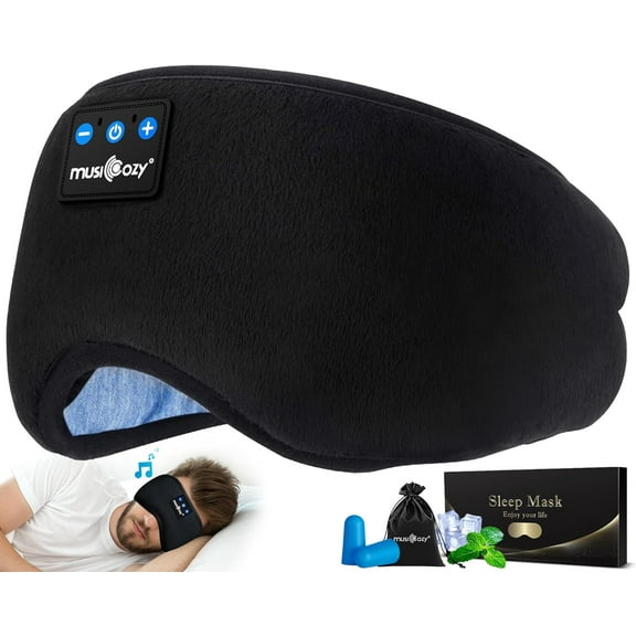 MUSICOZY Sleep Headphones Bluetooth 5.4 Headband Sleeping Eye Mask for Mom Women Men Wireless Music Earbuds Earphones for Side Sleepers Built-in HD Speakers Cool Gadgets Office Travel Meditation Gift