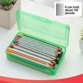 thumbnail image 4 of Caja de almacenamiento de utilidad - Caja de lápices multiusos de color brillante para útiles escolares Caja de lápices de plástico duraderaVerde, 4 of 5