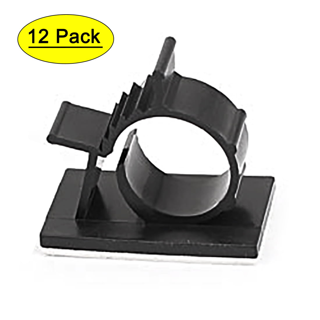 9 Pcs Self-adhesive Rope Cable Tie Clamp Sticker Clip Holder Black 25.4mm