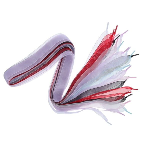 TABLZONE 6Pairs Easy Replace Lace Chiffon Ribbon Shoe Laces for Sneakers and Boots