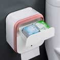 thumbnail image 3 of Dispensador de pañuelos de pared resistente con ventana transparente para el baño, color rosa, 3 of 5