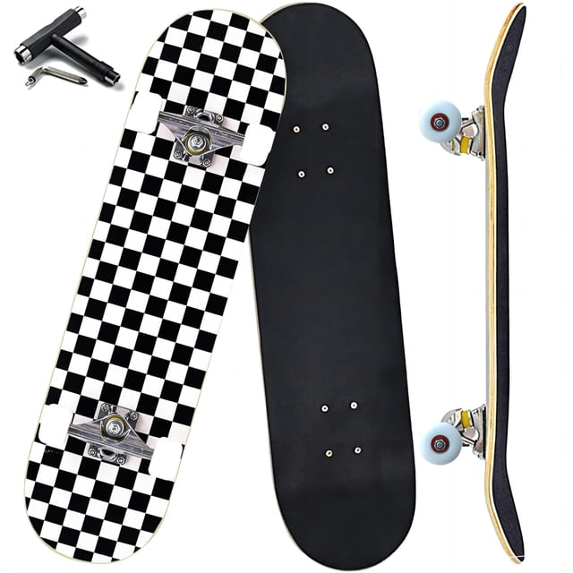 ANYFUN Pro Patinetas completas para principiantes, niñas, niños, jóvenes, adolescentes, adultos, tablas de skate de 31 x 8 pulgadas, 7 capas de arce canadiense, doble patada, longboard cóncavo (tabler