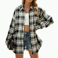 thumbnail image 2 of Towmus Plus Size Flannel Plaid Shirts for Women Long Sleeve Button Down Shirts Casual Fashion Blouses Tops With Pocket Loose Shirt, 2 of 6