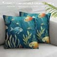 thumbnail image 3 of Qinduosi Cute Fish Inch Throw Pillow Cover Yellow Ocean Fish Cushion Cover Coral Sealife World Pillow Cover Decorative Pillow Cover Sofa Room Decor, 3 of 5