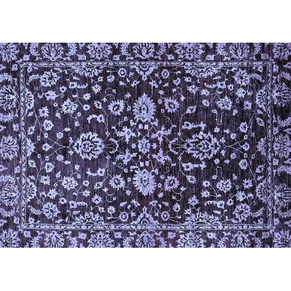 Ahgly Company Machine Washable Indoor Rectangle Abstract Blue Modern Area Rugs, 2' x 3'