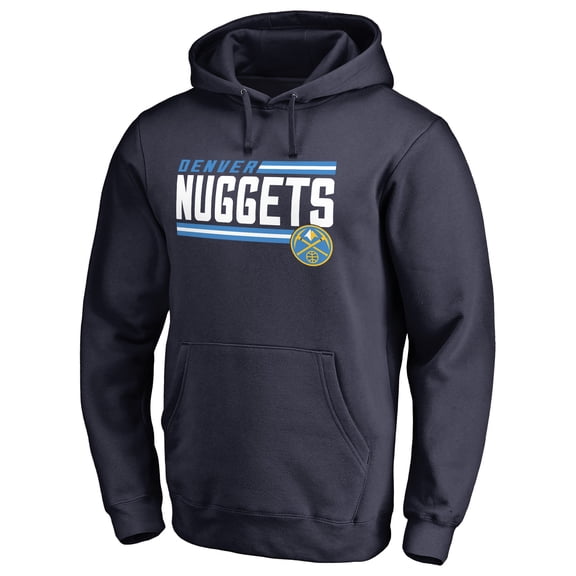 Men's Navy Denver Nuggets Onside Stripe Pullover Hoodie