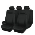 thumbnail image 1 of Fundas de asiento de coche Flying Banner de poliéster, parte delantera y trasera, negras, 1 of 8