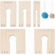thumbnail image 1 of Juego de 5 herramientas de madera para hacer borlas en 5 tamaños diferentes. Incluye telar para borlas, bolas de pelusa y herramientas para tejer y hacer manualidades., 1 of 6