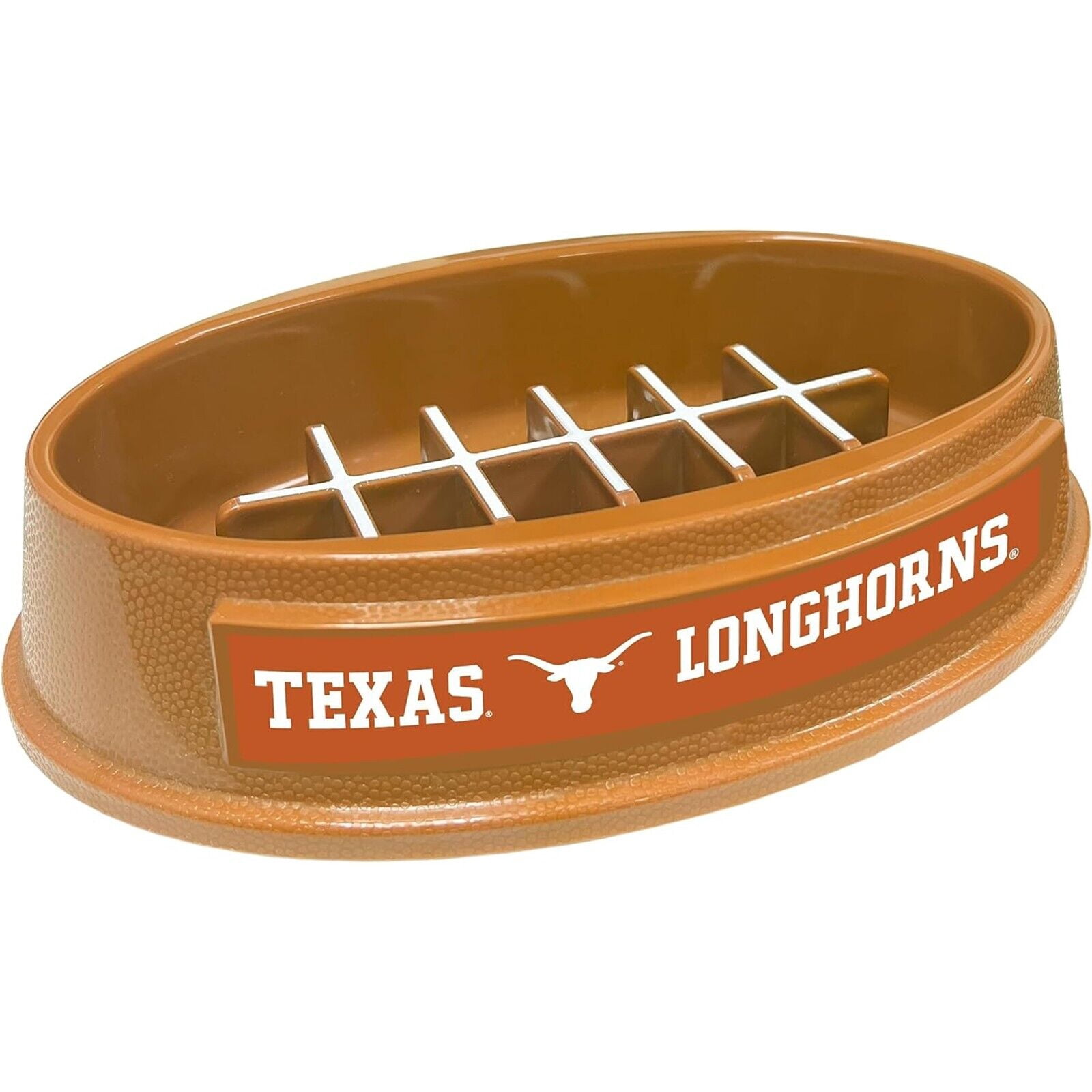 Pets First NCAA Texas Longhorns Super-Bowl Slow Feeder Bowl for Dogs and Cats with Non-Slip Mat