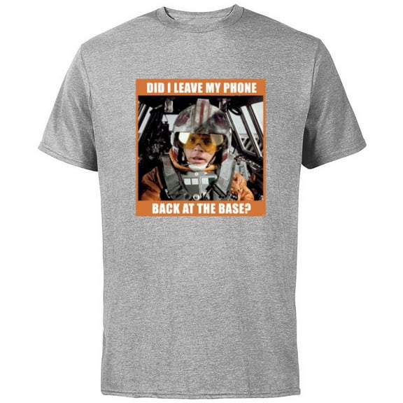 Star Wars Luke Skywalker Did I Leave My Phone Funny Meme - Short Sleeve Cotton T-Shirt for Adults - Customized-Athletic Heather