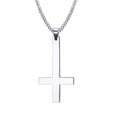 thumbnail image 1 of Stainless Steel Upside Down Cross Necklace for Mens,Inverted Pendant, 1 of 4