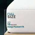 thumbnail image 2 of PEKUR Full Size Waterproof Mattress Protector – Mattress Cover with Fitted Sheet Style Deep Pockets Fits Up to 15 Inches, Washable & Breathable Mattress Topper, 2 of 6