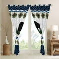 thumbnail image 4 of Farmhouse Decor,Rustic Black Bear Window Curtains 2 Panels 52"Wx63"L,Blue Checkered Buffalo Plaid Blackout Curtains,Woodland Lodge Cabin Pine Trees Pinecone Curtains & Drapes, 4 of 6