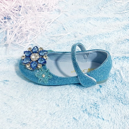 

Hawee Mary Jane Princess Dress Shoes with Large White&Blue Crystal Flower (Toddler Girls & Little Girls)