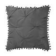 thumbnail image 4 of Evolive 4pc Set Pinch Pleat/Kiss Pleat, Pintuck Comforter Set with Pompom, 4 of 7