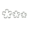 thumbnail image 1 of Juego de 3 cortadores de galletas con forma de flor, sin olor, de acero inoxidable 430, con forma de pétalo de rosa, para hornear., 1 of 7