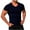 Navy, variant on Xunlbb Men's Shirts T-Shirt for Men Fashionable Men's Solid Color Casual Tight Fitting V-neck Short Sleeved Top Gift for Him, M-4XL