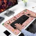 thumbnail image 2 of Long Mouse Pads for Desk,Pink Christmas Santa Pattern Desk Mats on Top Of Desks, Desk Mouse Pad Extra Large with 3mm Non-Slip Base and Stitched Edge for Gaming,Office,Work,Home 31.5x15.7in, 2 of 5