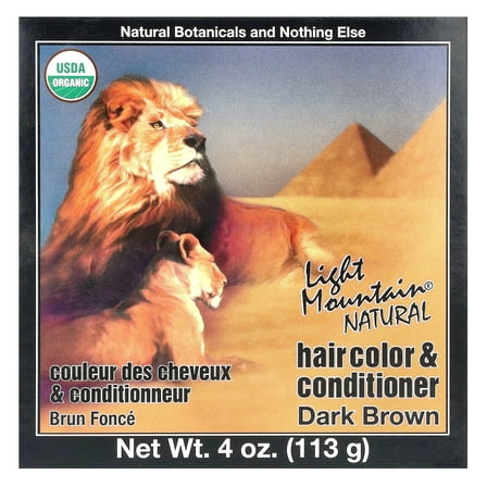 Light Mountain Natural Hair Color and Conditioner, Dark Brown - 4 oz