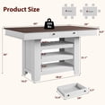 thumbnail image 4 of Kojooin 60 in Wood Dining Table for 4-6, Counter Height Kitchen Table with Wine Rack, Drawers and Open Shelves, 4 of 7