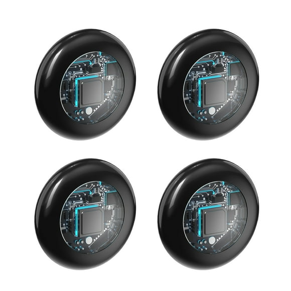 Mistaha MFI Certified Bluetooth Tracker TX02 in Black - Pack of 4, Apple Find My Network, Long Standby Time, Compact Design