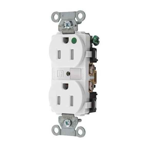 Bryant Receptacle,White,15A,Nylon,Duplex Outlet 8200HBWTR