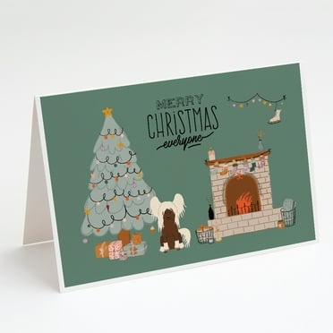 Caroline's Treasures Chinese Crested Christmas Greeting Cards with Envelopes, 5" x 7" (8 Count)