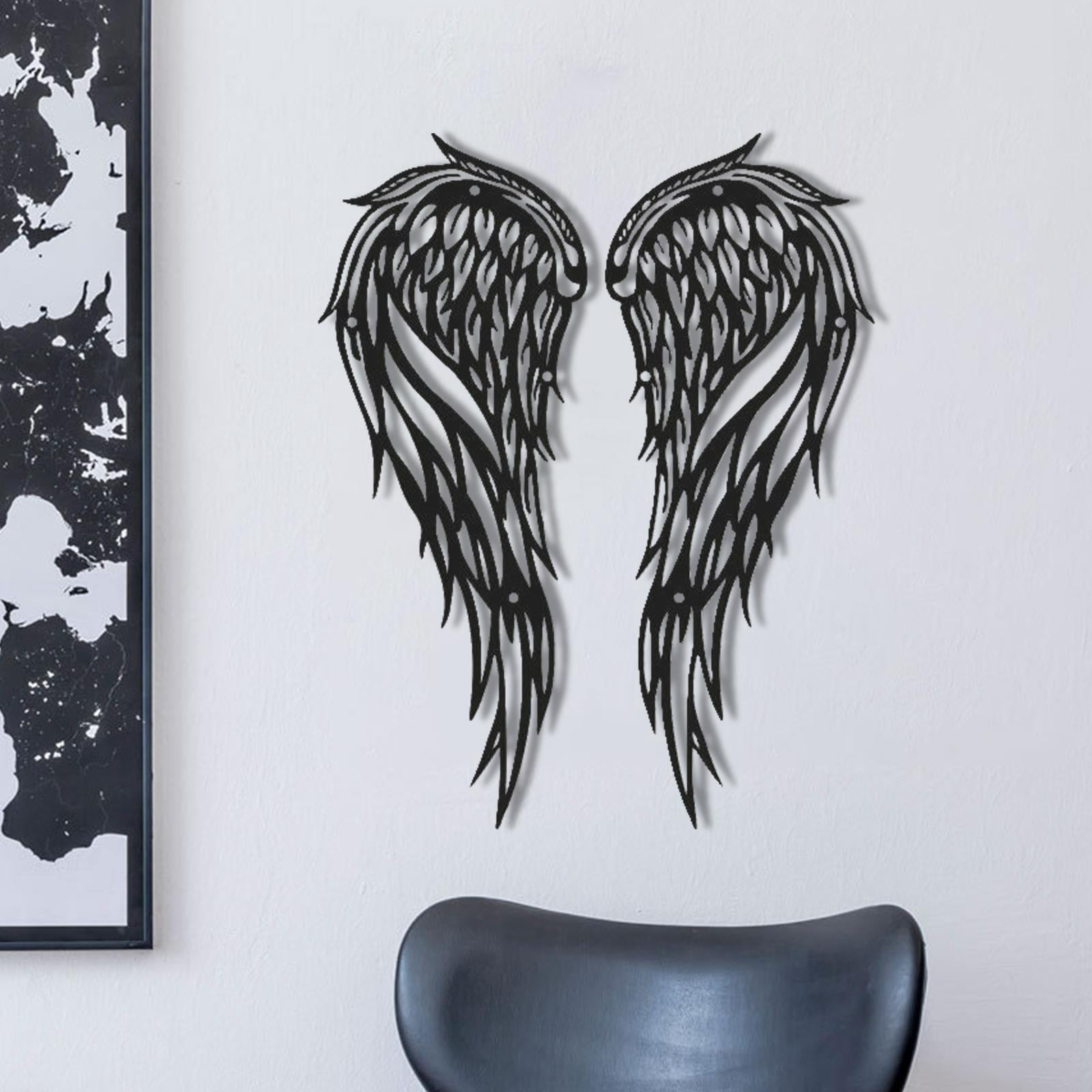 yuksok Engraved Pair of Angel Wing Decoration Retro Crafts